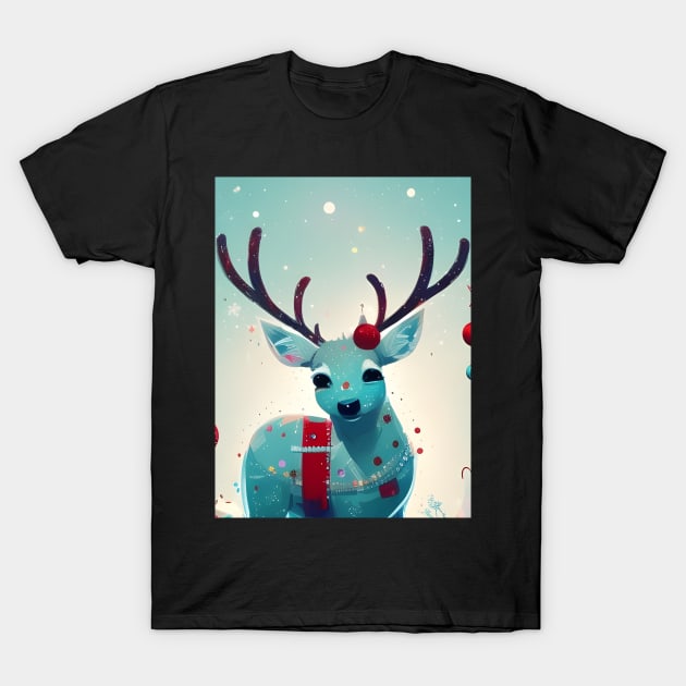 Little Christmas Reindeer T-Shirt by LyndiiLoubie